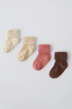 PACK DE QUATRO PARES DE MEIAS CORES-ZARA Cheap