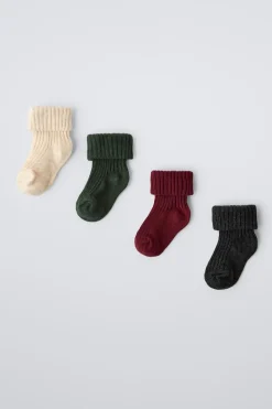 PACK DE QUATRO PARES DE MEIAS CORES-ZARA Outlet