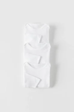 PACK DE TRÊS BODIES DE DECOTE REDONDO-ZARA Shop