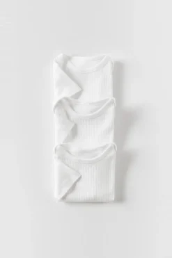 PACK DE TRÊS BODIES DECOTE REDONDO E MANGA CURTA-ZARA Online