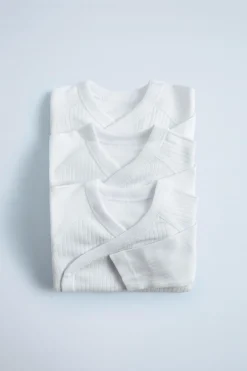 PACK DE TRÊS BODIES QUIMONO DE MANGA COMPRIDA-ZARA New