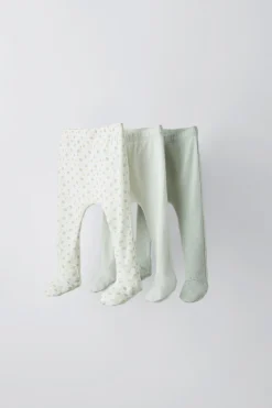 PACK DE TRÊS CALÇAS COM PÉS ESTAMPADAS-ZARA Flash Sale