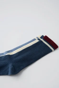 PACK DE TRÊS MEIAS COMPRIDAS COM FAIXAS-ZARA Cheap
