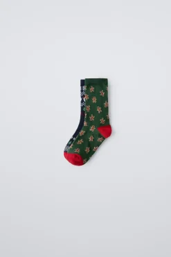 PACK DUAS MEIAS ESTAMPADO GREGO E BONECO BISCOITO-ZARA Cheap