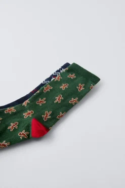 PACK DUAS MEIAS ESTAMPADO GREGO E BONECO BISCOITO-ZARA Cheap