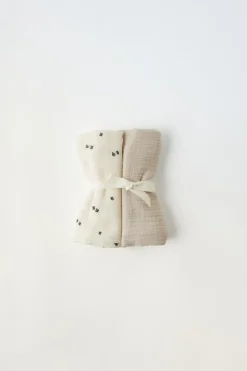 PACK DUAS MUSSELINAS LISA E ESTAMPADA-ZARA Best Sale