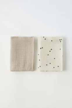 PACK DUAS MUSSELINAS LISA E ESTAMPADA-ZARA Best Sale