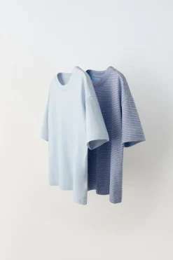 PACK DUAS T-SHIRTS LISAS E RISCAS-ZARA Cheap