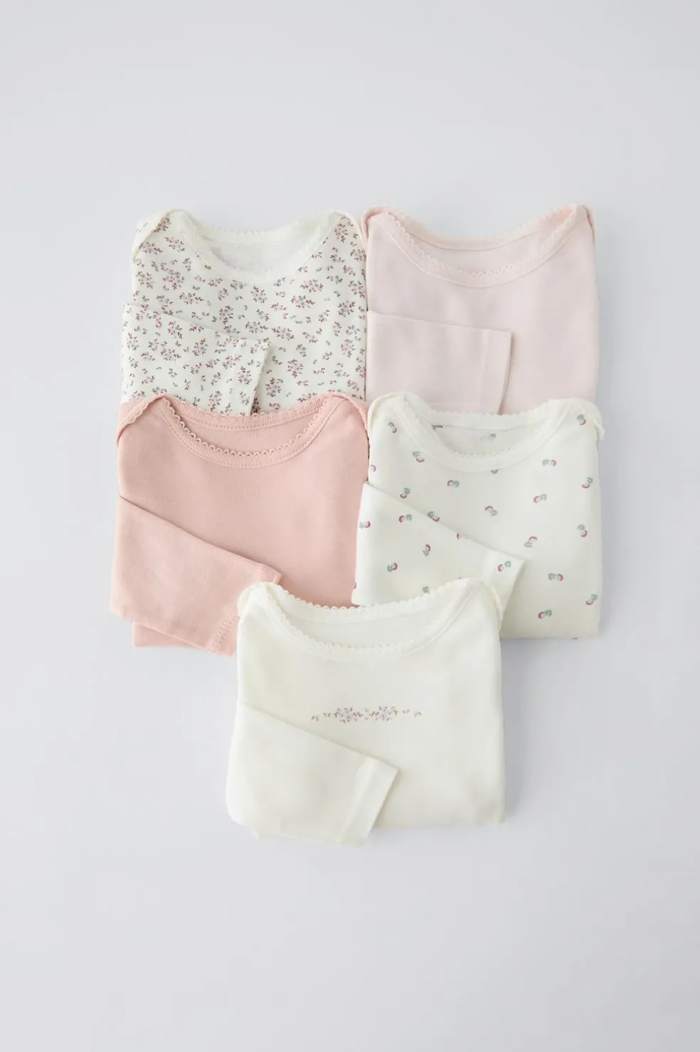PACK OF FIVE FLORAL BODYSUITS-ZARA Hot