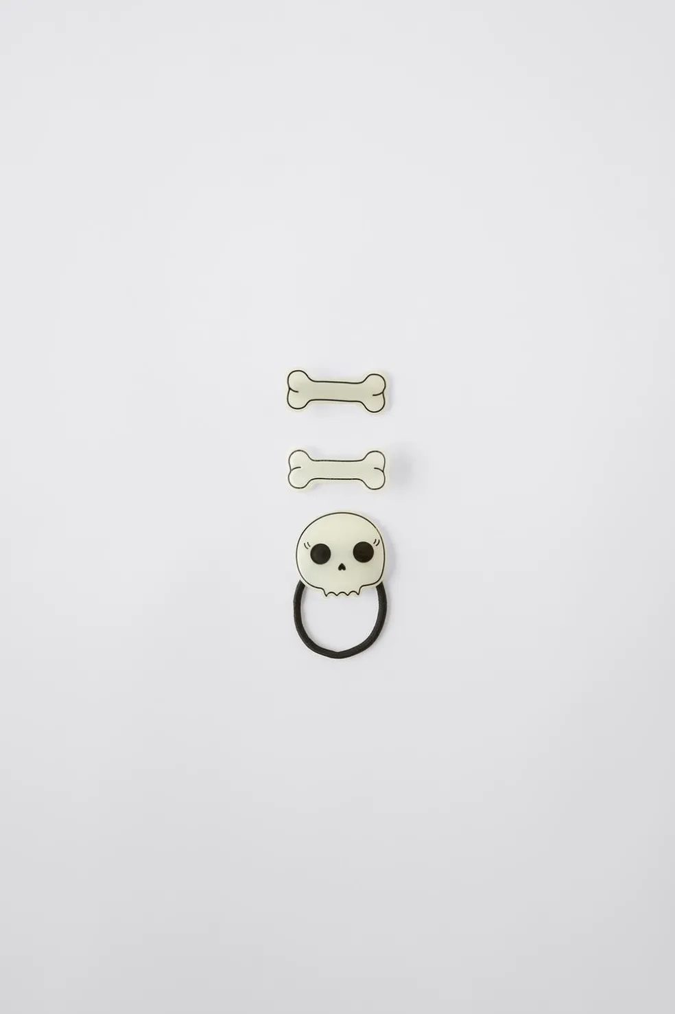 PACK SCRUNCHIE CAVEIRA E PINÇAS OSSOS GLOW IN THE DARK-ZARA Sale