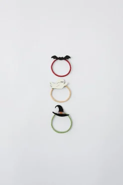 PACK TRÊS ELÁSTICOS COM APLIQUES BRILHANTES-ZARA New