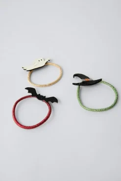 PACK TRÊS ELÁSTICOS COM APLIQUES BRILHANTES-ZARA New