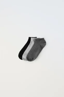 PACK TRÊS PARES DE MEIAS CURTAS BÁSICAS-ZARA Cheap