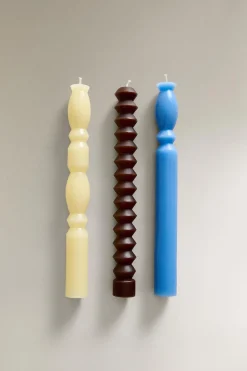 ZARA Presentes Para O Lar|Presentes Para O Lar^PACK VELAS TOTEM NANUSHKA (PACK DE 3) Azul