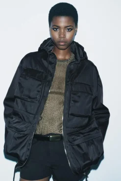 ZARA Sobretudos / Anoraques|Blusões^PARKA COM BOLSOS ZW COLLECTION Preto