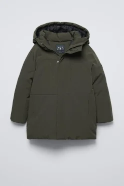 PARKA COMPRIDA PLUMA PENUGEM WATER REPELLENT-ZARA New