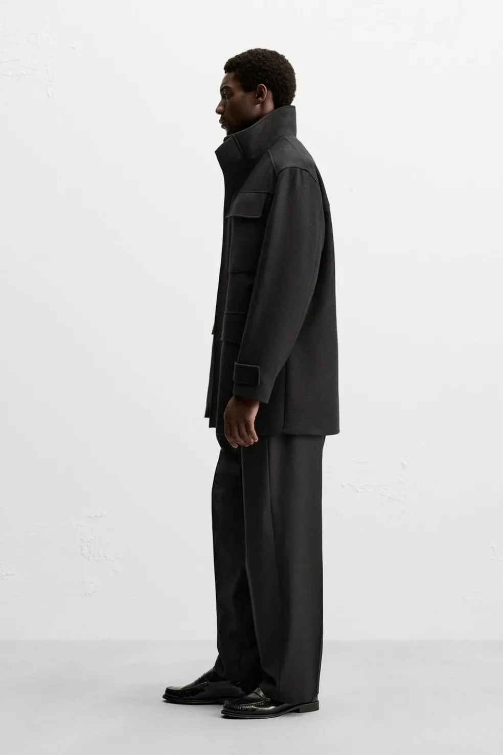 ZARA Vestuário De Inverno|Sobretudos / Gabardinas^PARKA DE PANO COM LÃ Preto