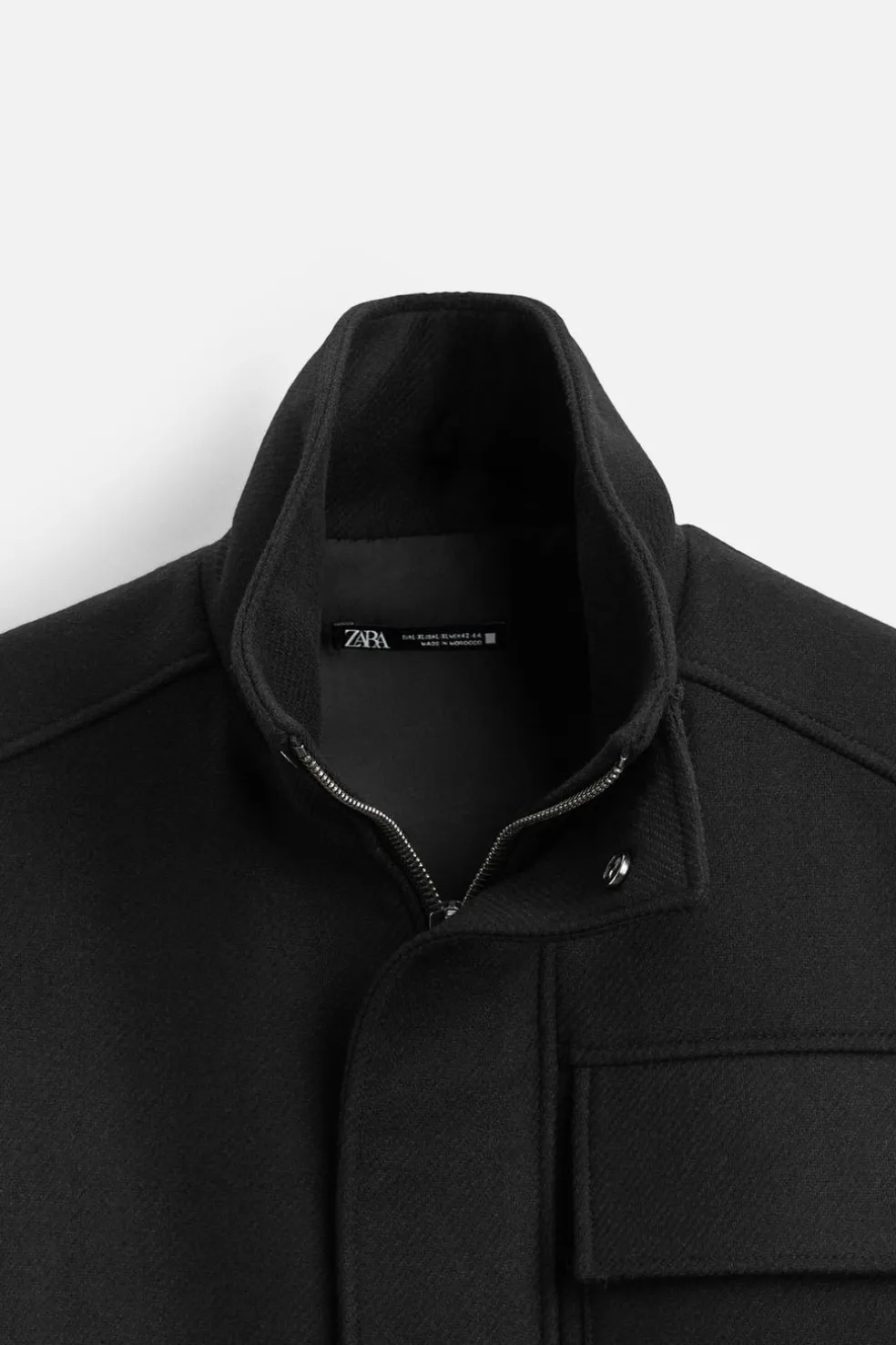 ZARA Vestuário De Inverno|Sobretudos / Gabardinas^PARKA DE PANO COM LÃ Preto