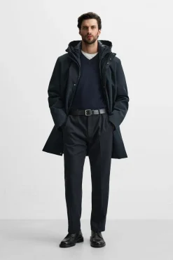 ZARA Vestuário De Inverno|Sobretudos / Gabardinas^PARKA TÉCNICA COM GOLA REMOVÍVEL Azul-marinho