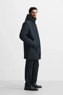 ZARA Vestuário De Inverno|Sobretudos / Gabardinas^PARKA TÉCNICA COM GOLA REMOVÍVEL Azul-marinho