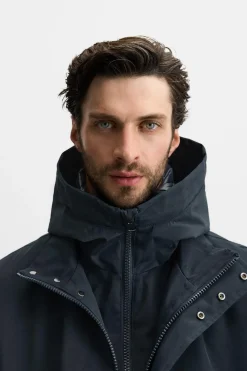 ZARA Vestuário De Inverno|Sobretudos / Gabardinas^PARKA TÉCNICA COM GOLA REMOVÍVEL Azul-marinho
