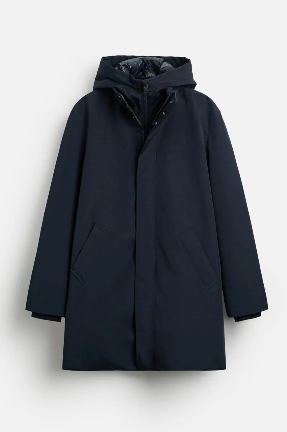 ZARA Vestuário De Inverno|Sobretudos / Gabardinas^PARKA TÉCNICA COM GOLA REMOVÍVEL Azul-marinho