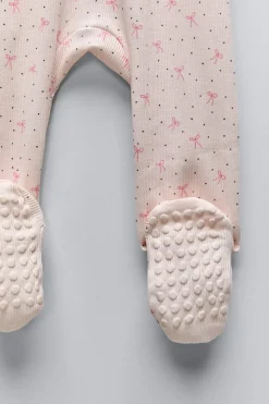 PIJAMA INTEIRO COM NERVURAS E LAÇOS-ZARA Cheap