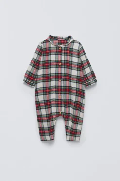 PIJAMA INTEIRO DE FLANELA AOS QUADRADOS-ZARA Best Sale
