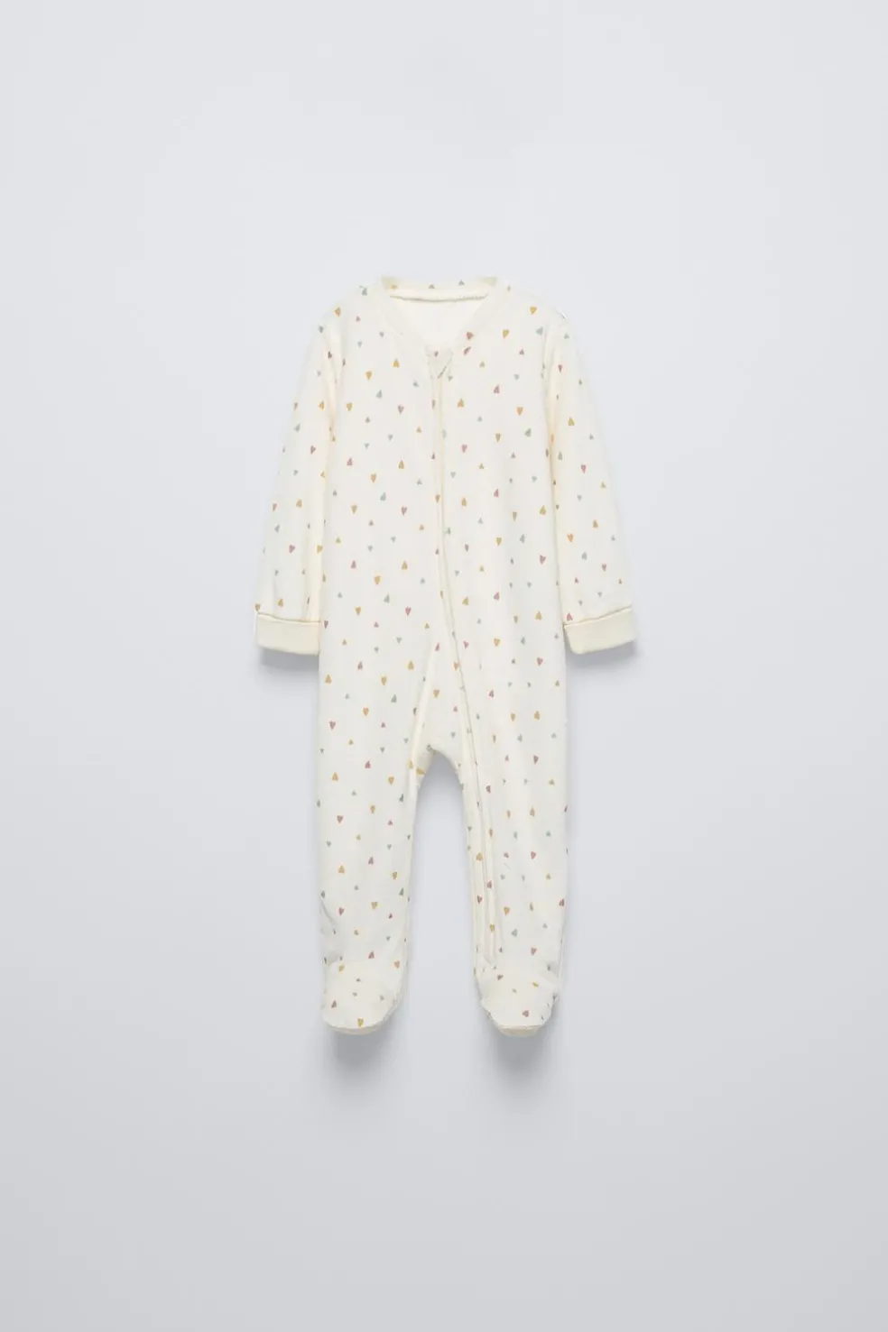 PIJAMA INTEIRO DE VELUDO COM CORAÇÕES-ZARA New