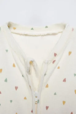 PIJAMA INTEIRO DE VELUDO COM CORAÇÕES-ZARA New