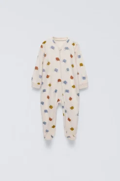 PIJAMA INTEIRO DE VELUDO COM CÃES-ZARA Store