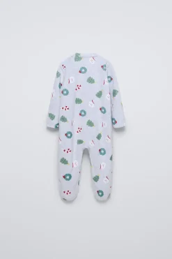 PIJAMA INTEIRO DE VELUDO ESTAMPADO-ZARA Store
