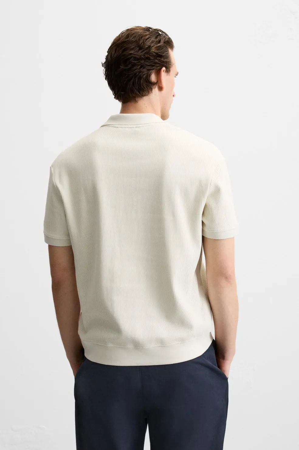 ZARA T-Shirts|Polos^POLO COM ESTRUTURA E NERVURAS Branco-marfim