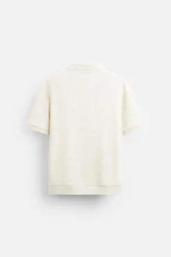 ZARA T-Shirts|Polos^POLO COM ESTRUTURA E NERVURAS Branco-marfim