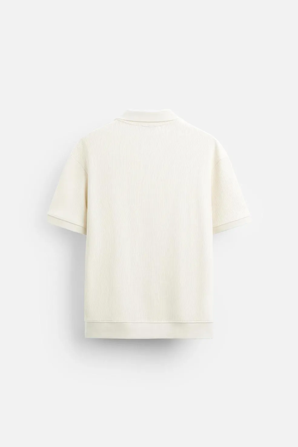 ZARA T-Shirts|Polos^POLO COM ESTRUTURA E NERVURAS Branco-marfim