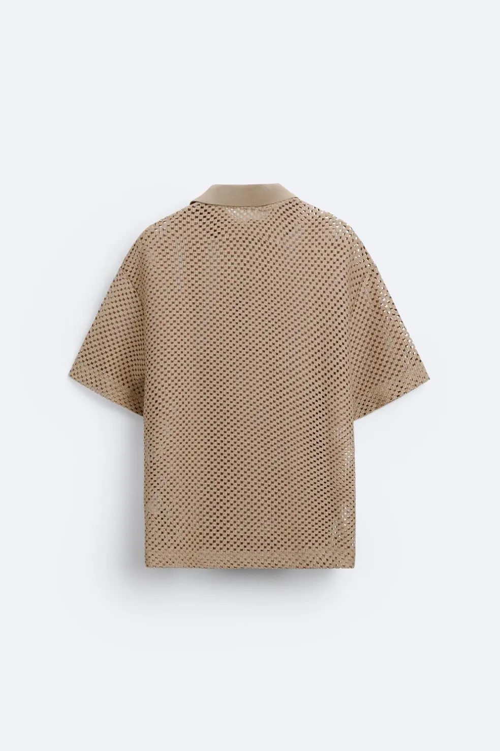 ZARA Polos^POLO COM ESTRUTURA E RENDILHADOS Castanho-claro