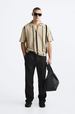 ZARA Polos^POLO COM ESTRUTURA ÀS RISCAS Cru
