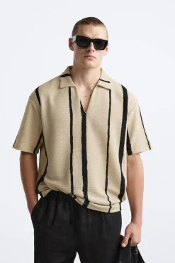 ZARA Polos^POLO COM ESTRUTURA ÀS RISCAS Cru