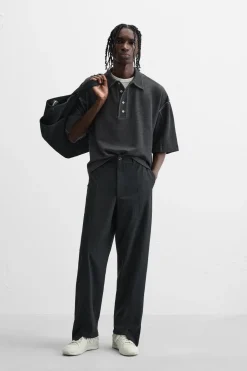 ZARA T-Shirts|Polos^POLO COM PESPONTO CONTRASTANTE Azul-marinho