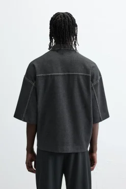 ZARA T-Shirts|Polos^POLO COM PESPONTO CONTRASTANTE Azul-marinho