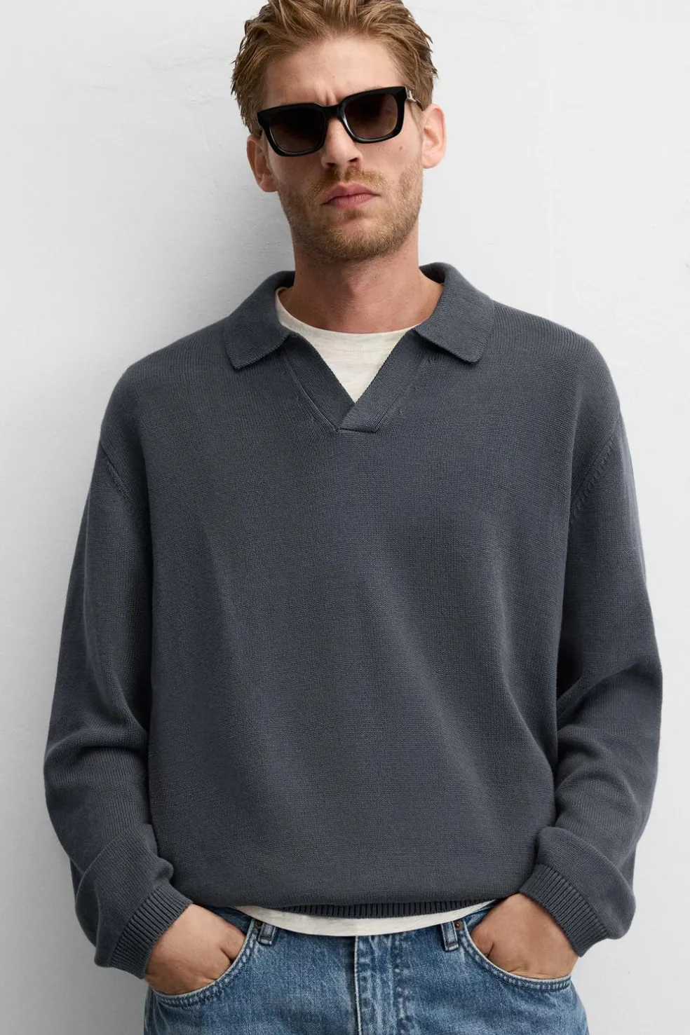 ZARA Camisola / Casacos|Polos^POLO DE MALHA Cinzento-antracito