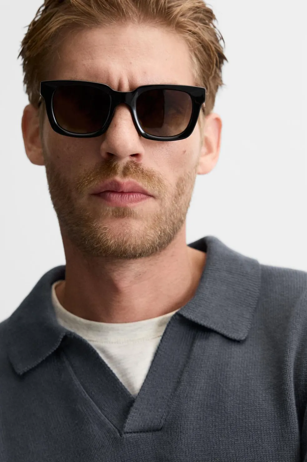 ZARA Camisola / Casacos|Polos^POLO DE MALHA Cinzento-antracito