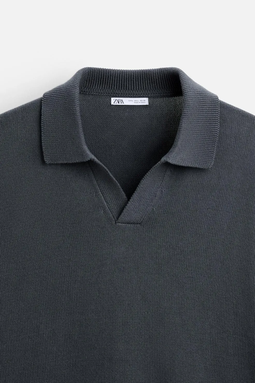 ZARA Camisola / Casacos|Polos^POLO DE MALHA Cinzento-antracito