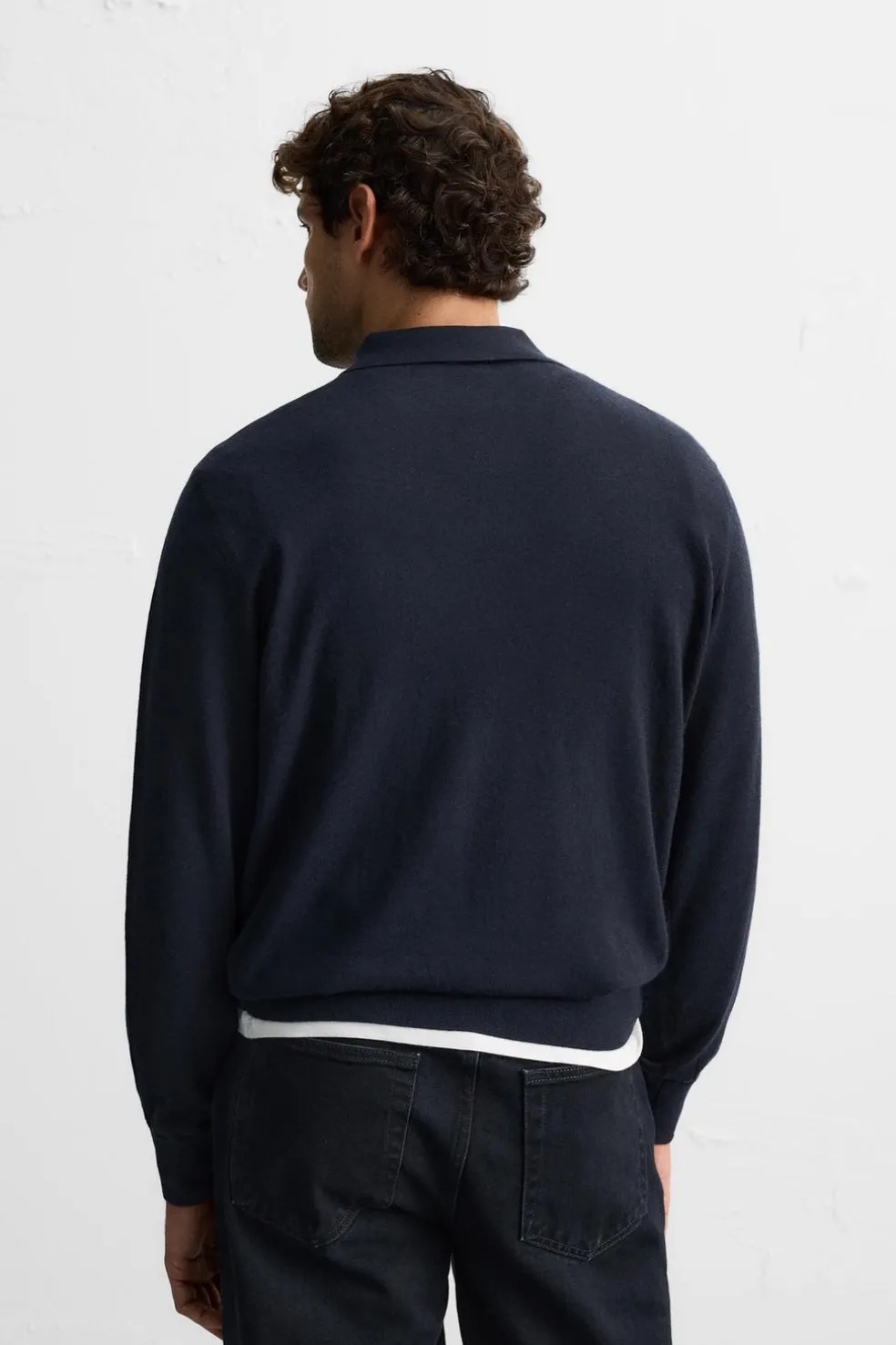 ZARA Camisola / Casacos|Polos^POLO DE MALHA 100% CAXEMIRA Azul-marinho