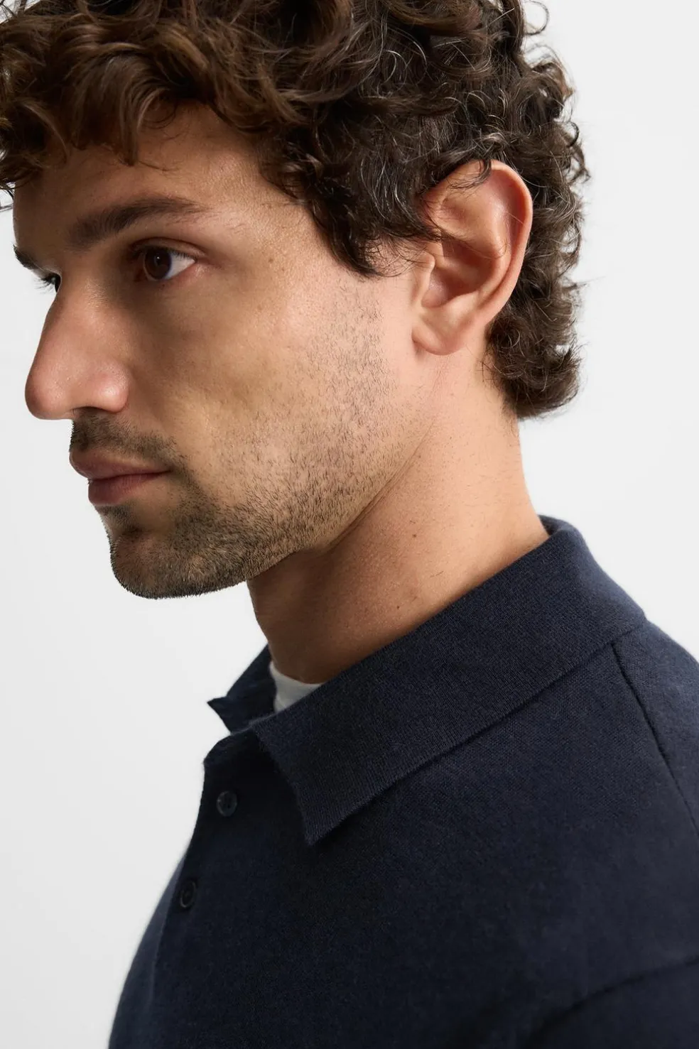 ZARA Camisola / Casacos|Polos^POLO DE MALHA 100% CAXEMIRA Azul-marinho