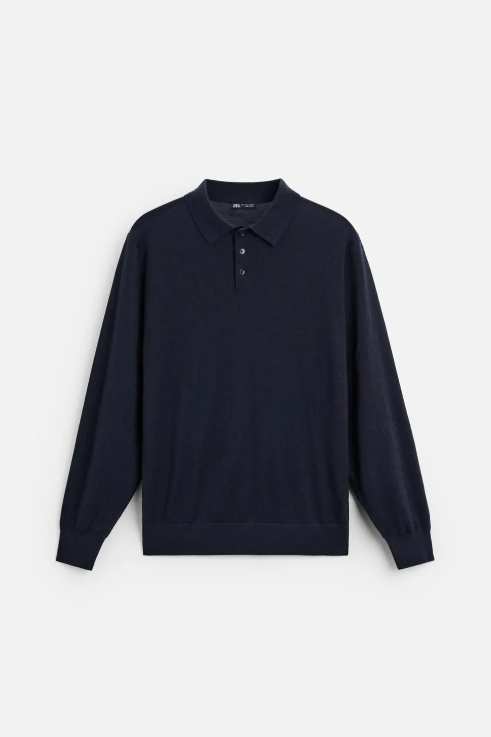 ZARA Camisola / Casacos|Polos^POLO DE MALHA 100% CAXEMIRA Azul-marinho
