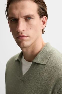 ZARA Camisola / Casacos|Polos^POLO DE MALHA ALGODÃO - LINHO Verde