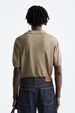 ZARA Camisola / Casacos|Polos^POLO DE MALHA ALGODÃO - LYOCELL Areia