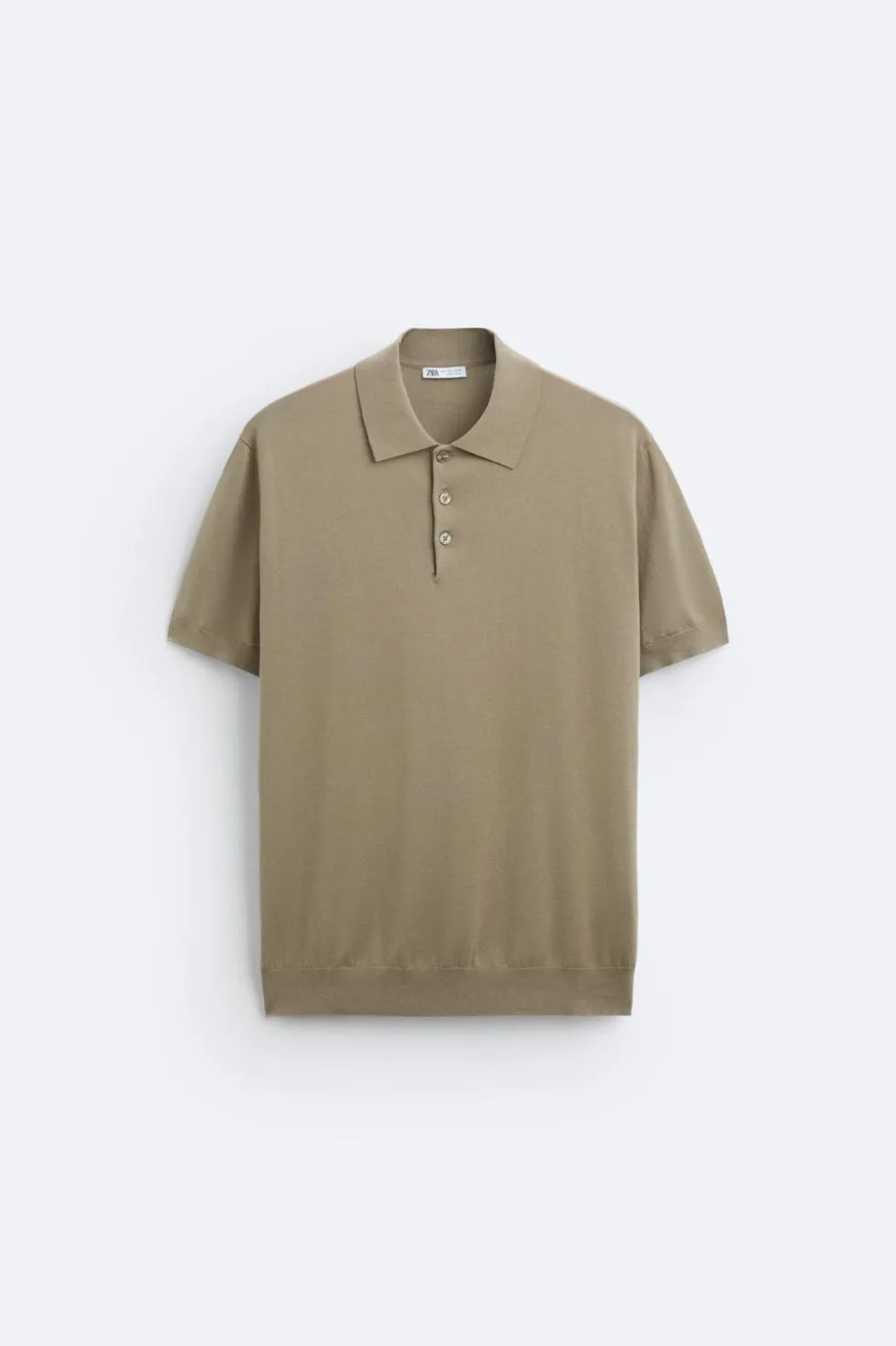 ZARA Camisola / Casacos|Polos^POLO DE MALHA ALGODÃO - LYOCELL Areia