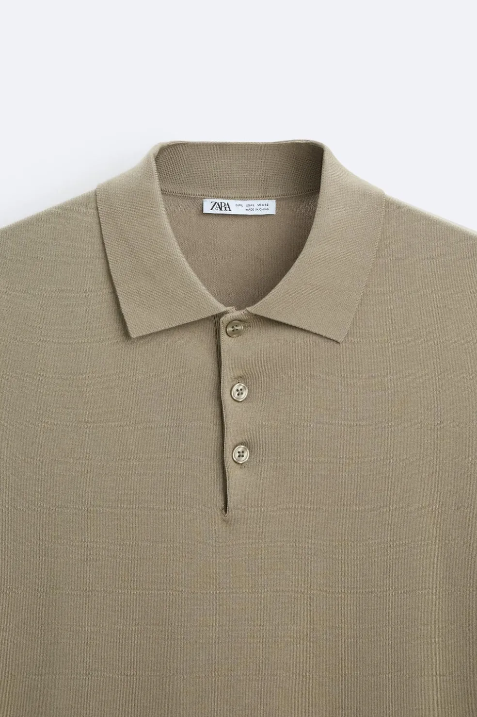 ZARA Camisola / Casacos|Polos^POLO DE MALHA ALGODÃO - LYOCELL Areia